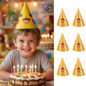 Pokémon Pikachu cone party hats 6 pieces yellow, Auckland NZ
