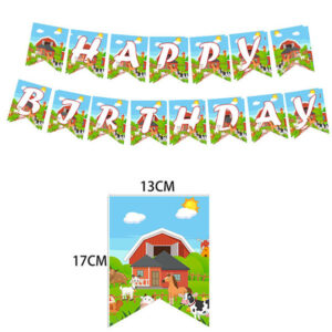 Barnyard Friends Happy Birthday pennant banner farm bunting, Auckland NZ