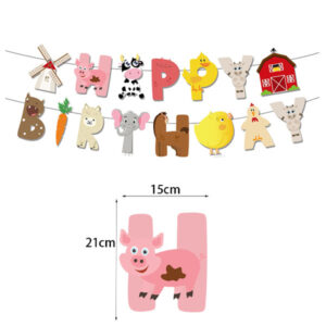 Large farm animal Happy Birthday banner, party decoration Auckland NZ