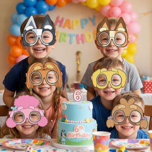 Bluey and Friends party glasses kids birthday favours 6 pack, Auckland NZ