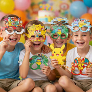 Pokémon character party glasses masks 8 pieces kids birthday, Auckland NZ