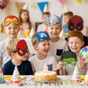 Superhero character party masks 7.5x6.3 inch 8 pieces kids, Auckland NZ