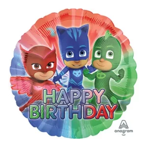 PJ Masks Happy Birthday Foil Balloon 45cm Catboy Owlette Gekko Party Supplies Auckland NZ