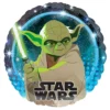 Star Wars Galaxy Yoda foil balloon 45cm with lightsaber and holographic space background – Star Wars party balloon NZ, Balloons4you Auckland