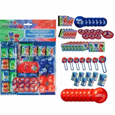 PJ Masks Mega Value Favour Pack (48 Pcs) PJ Masks Mega Value Favour Pack 48 Pieces Party Bag Fillers Catboy Owlette Gekko Auckland NZ