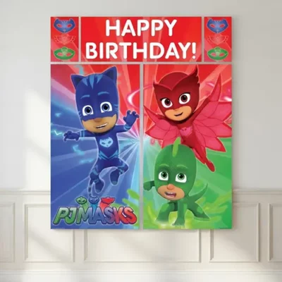 PJ Masks Scene Setter with Photo Props 1.8m Wall Decorating Kit Party Decorations Auckland NZ