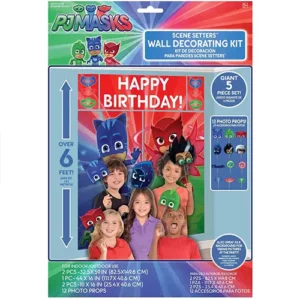 PJ Masks Scene Setter with Photo Props 1.8m Wall Decorating Kit Party Decorations Auckland NZ