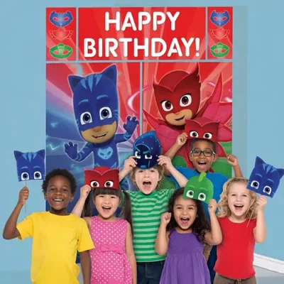 PJ Masks Scene Setter with Photo Props 1.8m Wall Decorating Kit Party Decorations Auckland NZ