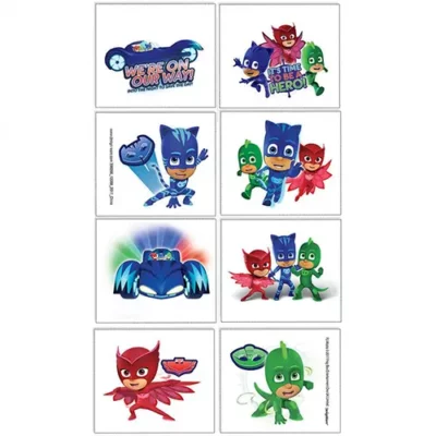 PJ Masks Temporary Tattoos 8 Pack Catboy Owlette Gekko Party Bag Fillers Auckland NZ