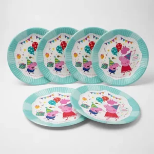 Peppa Pig's Party Round Paper Plates 23cm Peppa George Party Supplies Auckland NZ