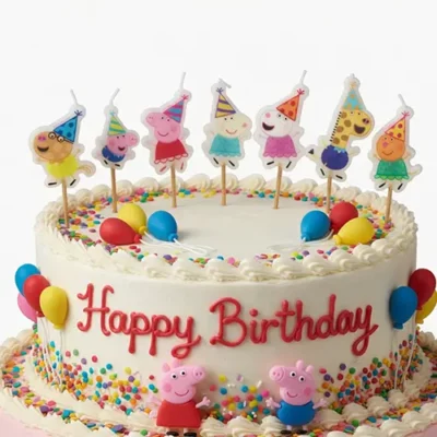Peppa Pig's Party Birthday Candle Set 7 Pieces Peppa George Cake Decorations Auckland NZ