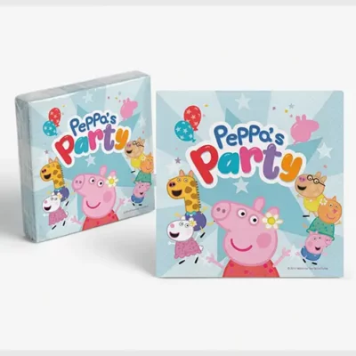 Peppa Pig's Party Lunch Napkins 16.5cm 16 Pack Peppa Friends Party Supplies Auckland NZ