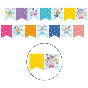 Peppa Pig's Party Pennant Banner 2.4m 14 Pennants Party Decorations Auckland NZ