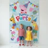 Peppa's Party Scene Setter Peppa Pig's Party Scene Setter Backdrop 1.41m x 2.04m Peppa Friends Party Decorations Auckland NZ