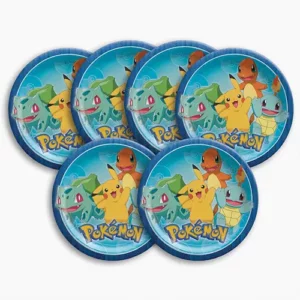 Pokemon Classic 23cm Round Paper Plates Pikachu Charmander Party Supplies Auckland NZ