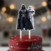 Star Wars acrylic cake topper 17cm featuring Darth Vader and Stormtrooper on clear acrylic pick – Star Wars party cake decoration NZ, Balloons4you Auckland