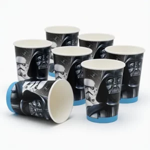 Star Wars Classic paper cups 266ml 8pk featuring Darth Vader and Stormtroopers – Star Wars party tableware NZ, Balloons4you Auckland