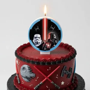 Star Wars Classic birthday cake candle 8.5cm featuring Darth Vader and Stormtrooper – Star Wars party cake decoration NZ, Balloons4you Auckland