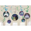 Star Wars Galaxy Swirl Decorations Star Wars Galaxy hanging swirl decorations 12pk featuring Stormtrooper Darth Vader Yoda R2-D2 and Millennium Falcon – Star Wars party ceiling decorations NZ, Balloons4you Auckland