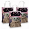 Star Wars Mandalorian treat bags 8pk featuring Baby Yoda Grogu 12x21x8cm with twisted handles – Star Wars party loot bags NZ, Balloons4you Auckland