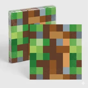 TNT Party Lunch Napkins 33cm Pixel Block Design Minecraft Party Supplies Auckland NZ