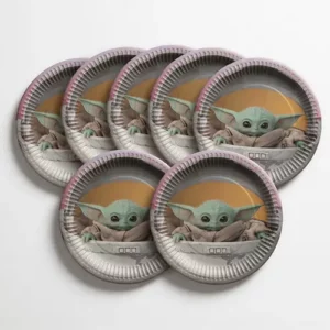 Star Wars Mandalorian Baby Yoda paper plates 17cm 8pk – Star Wars party tableware NZ, Balloons4you Auckland