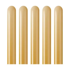 Kalisan 260 modelling balloons mirror gold chrome pack of 50, 2in x 60in biodegradable latex twisting balloons NZ — Balloons4you Silverdale Auckland