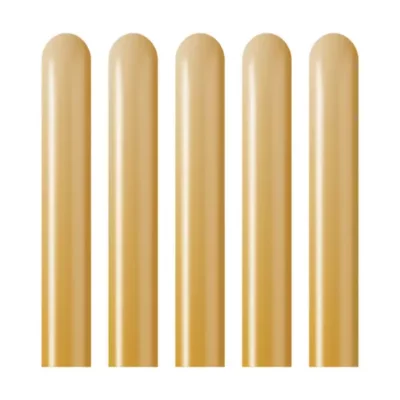 Kalisan 260 modelling balloons mirror gold chrome pack of 50, 2in x 60in biodegradable latex twisting balloons NZ — Balloons4you Silverdale Auckland