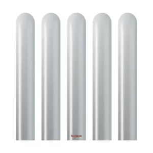 Kalisan 260 modelling balloons mirror silver chrome pack of 50, 2in x 60in biodegradable latex twisting balloons NZ — Balloons4you Silverdale Auckland