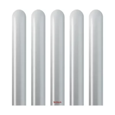Kalisan 260 modelling balloons mirror silver chrome pack of 50, 2in x 60in biodegradable latex twisting balloons NZ — Balloons4you Silverdale Auckland