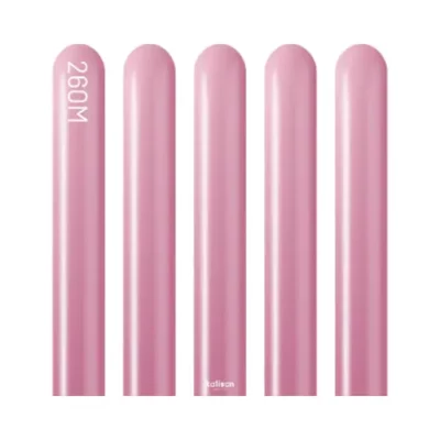 Kalisan 260 modelling balloons mirror pink chrome pack of 50, 2in x 60in biodegradable latex twisting balloons NZ — Balloons4you Silverdale Auckland