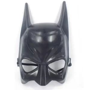 Batman plastic party mask 23.5cm x 20.3cm, black bat design superhero mask for Batman-themed birthday parties NZ — Balloons4you Silverdale Auckland
