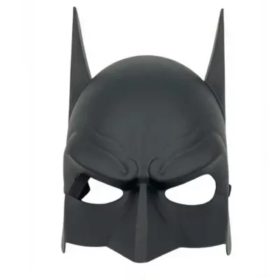 Batman half face party mask 22cm x 15.5cm, black bat design superhero mask for Batman-themed birthday parties NZ — Balloons4you Silverdale Auckland