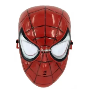 Spiderman plastic party mask 23.5cm x 20.3cm, red spider web design superhero mask for Spiderman-themed birthday parties NZ — Balloons4you Silverdale Auckland