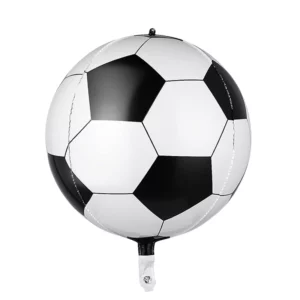 Black and white 4D football-shaped foil balloon