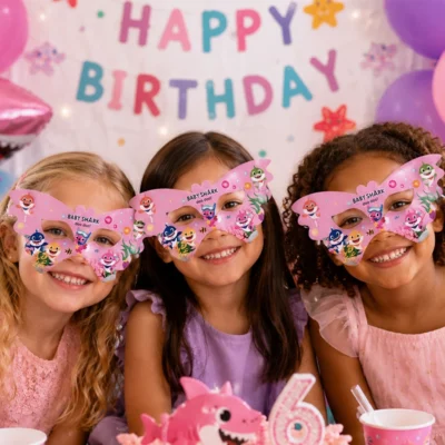 Baby-Shark-Party-Pink-Mask-10PCS