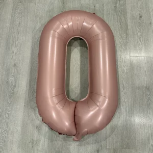 Baby pink giant foil number 0 balloon 100cm