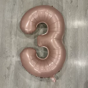 Baby pink giant foil number 3 balloon 100cm
