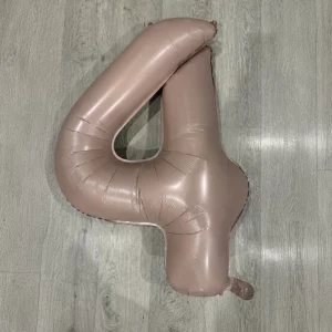 Baby pink giant foil number 4 balloon 100cm