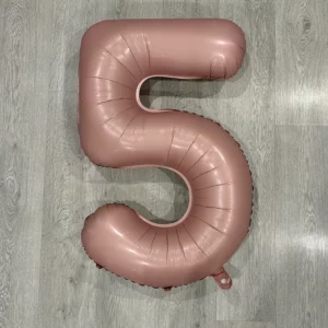 Baby pink giant foil number 5 balloon 100cm