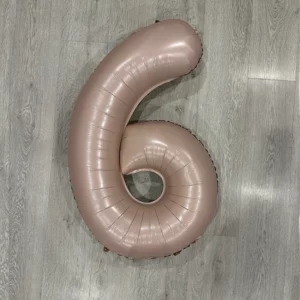 Baby pink giant foil number 6 balloon 100cm