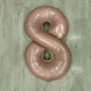 Baby pink giant foil number 8 balloon 100cm
