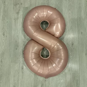 Baby pink giant foil number 8 balloon 100cm