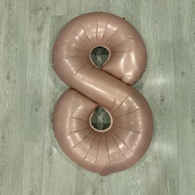 Baby pink giant foil number 8 balloon 100cm