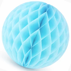 Light Blue Honeycomb Tissue Ball 20-35cm NZ party decoration from Silverdale, Auckland