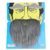 Grey costume eyebrows and long beard set displayed on blue packaging