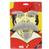 Grey costume eyebrows, bushy moustache and goatee set on red packaging