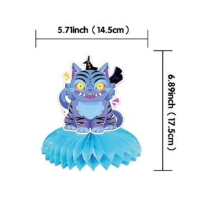 KPop Demon Hunters blue cat honeycomb centrepiece size