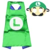 Green Luigi costume cape with matching character eye mask