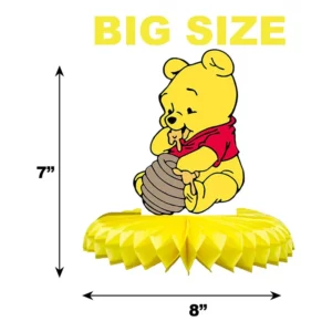 Winnie the Pooh Style B honeycomb centrepiece measuring 8 by 7 inches
